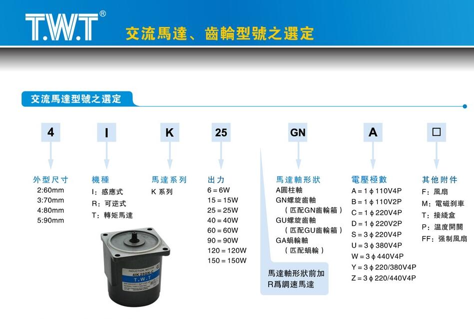 交流電機(jī)、齒輪型號(hào)選定